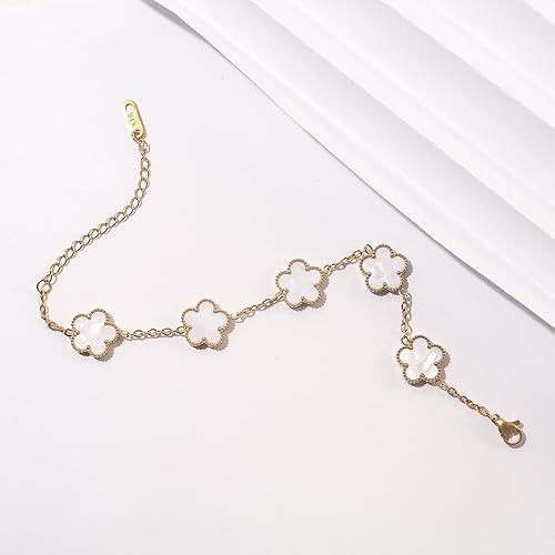 Pulsera trebol de cinco hojas blanco - additional image 19