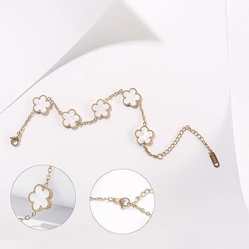 Pulsera trebol de cinco hojas blanco - additional image 21