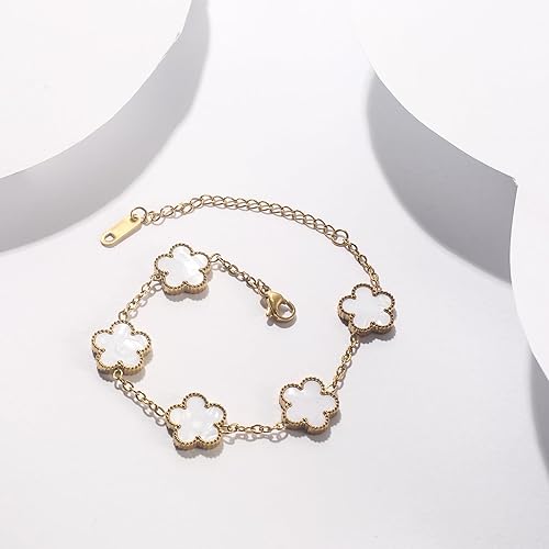 Pulsera trebol de cinco hojas blanco - additional image 20